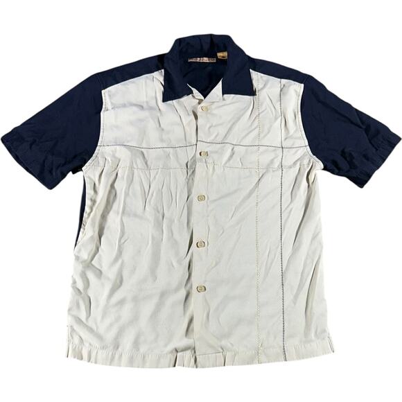 Havanera Co Cream Vintage Threaded Button Up Shirt - Picture 1 of 5